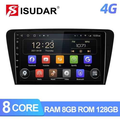 ISUDAR T72 Android 10 Car Radio For Skoda Octavia 2014 2015 2016 2017 GPS CANBUS Car Multimedia Player RAM 6GB 4G DSP No 2din