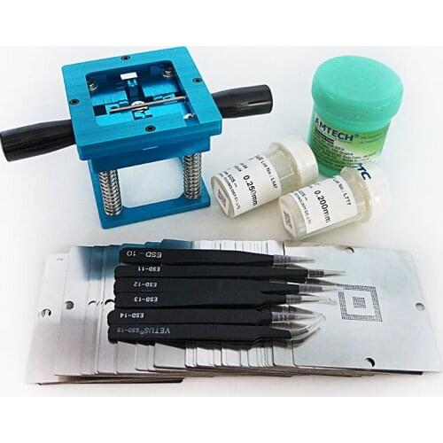 BGA Reballing fixtures 90x90 Reballing Station Bga Sik tin template for Laptop Gameconsole 10pcs Stencil Help solder paste