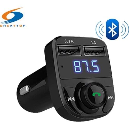 Bluetooth 4.0 Car Kit FM Transmitter Handfree Car MP3 Audio Player Voltage Detection Noise Cancellation Dual USB Car Charger
