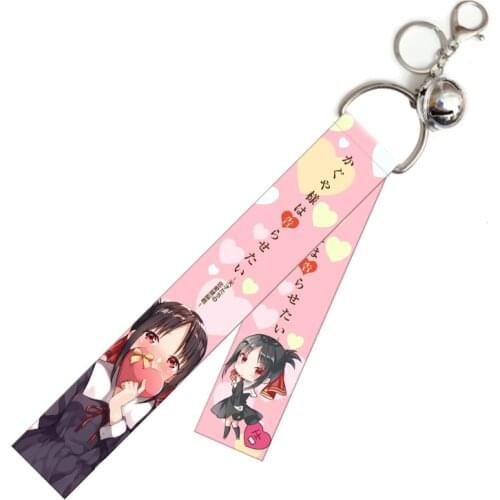 Kaguya-sama: Love Is War Collection Webbing Keychain Shinomiya Kaguya Streamer Key Chain Fashion Bell Backpack Pendant Fans Gift