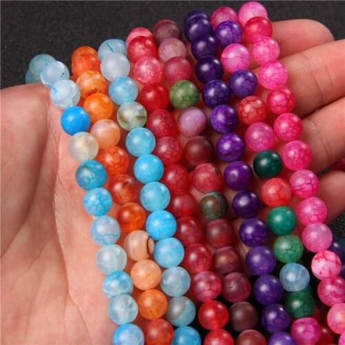 New Wholesale Matte Natural Stone Beads Carnelian Frosted Round Agates Beads for Jewelry Making Beadwork DIY Bracelet 6/8/10mm