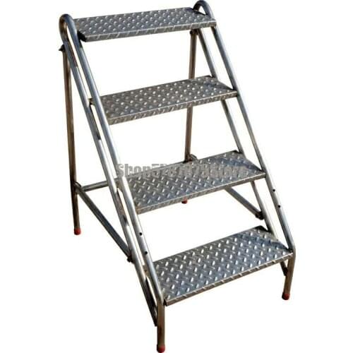 Household Stainless Steel Folding Stool Stage Ladder Single Side Ladder Straight Ladder 23456 Step Ladder Flower Shelf