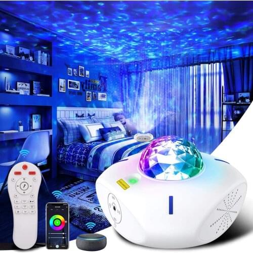Colorful Ocean Wave Galaxy Star Projector Night Light Starry Sky Porjectors for Baby Kids Children Bedroom Decor Christmas Gifts