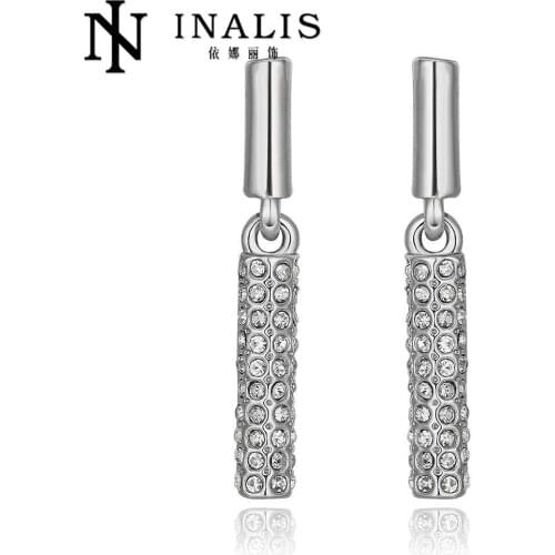 Crystal Stick Long Earrings Bridal Large Earrings for Women Fashion Wedding Jewelry E959-C