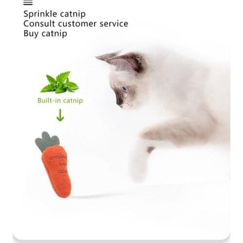 Pet Cat Interacts To Play Felt Fruit Cat Mint Toys Pineapple