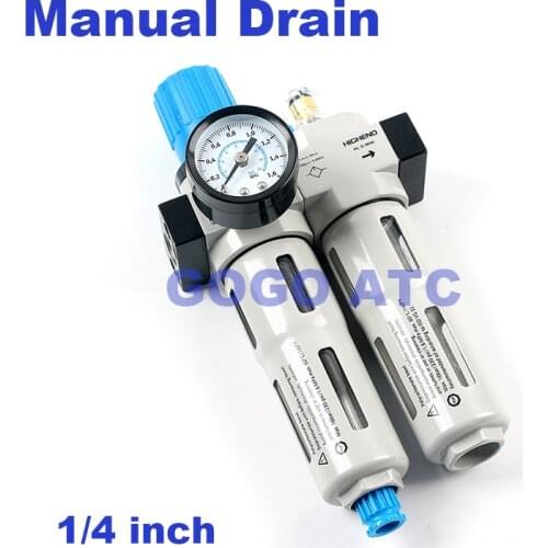 GOGO Auto drain Pneumatic air filter regulator lubricator 1/4 inch MINI compressed air treatment components
