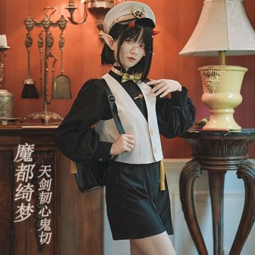 Anime Onmyoji Cosplay Costume Skirt Vests Headwear Hat Shorts Ears Daily Carnival Party Festival Uniform Brand New