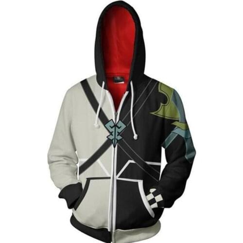 Kingdom Hearts costume men and women Sweatshirt Xemnas Cosplay Anime 3D Printed Sweatshirt zipper Cartoon hooded Sweatshirts