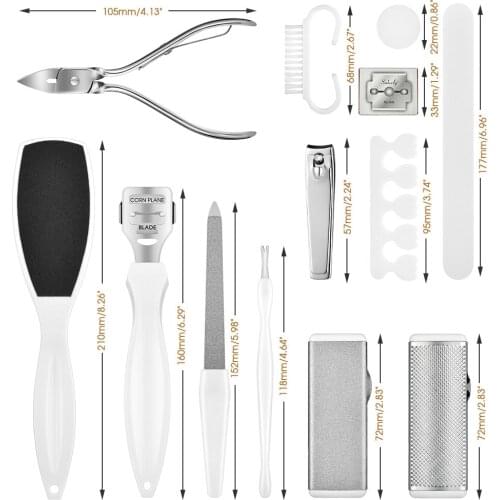 22Pcs/set Nail Clippers Foot Trimmer Dead Skin Removal Nail Polishing Pedicure Professional Tools Nail Scissor Manicure Kits