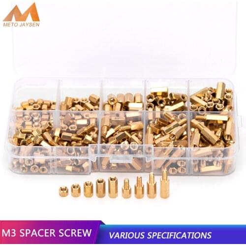 M3 Male Female Hex Brass Standoff Spacer Screw DIY Spacing Pillar Screws Nut Assortment Kit PCB Computer PC Motherboard 300pcs