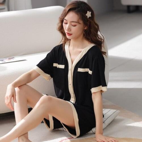 Modal korean style Fashion pajamas ins ladies temperament Sleepwear women pajama sets Clothing sets conjuntos de mujer femme