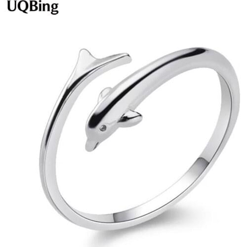 Fashion Ocean Silver Color Dolphin Open Rings For Women Jewelry Gifts