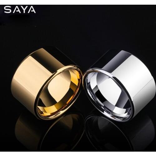 Men Tungsten Rings, Hard Metal Finger Ring with Gift Box, 14MM Width, Customized, Free Shipping