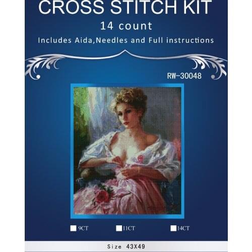 Top Quality Lovely Hot Sell Counted Cross Stitch Kit Old World Holiday Ornaments Similar DMC RW-3004 Girl