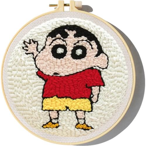 Crayon Xiaoxin Punch Needle Embroidery Kit for Beginners Easy Embroidery DIY Needlework Wool Work Home Decor AnimeEmbroidery Kit