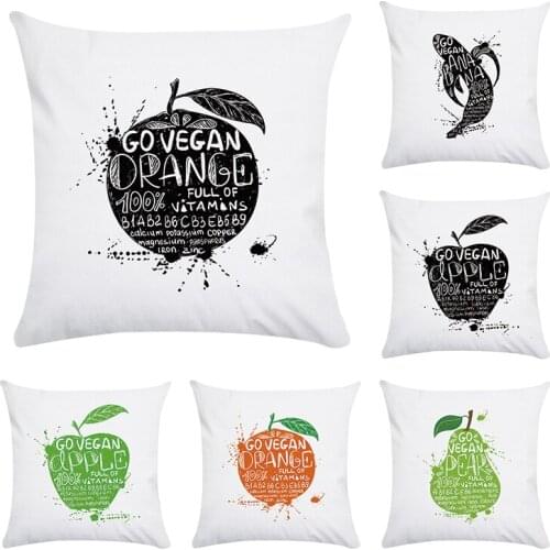 Fruit Style Cushion Cover Polyester Cotton Claus Apple Banana Pear Radish Home Decorative Pillows Cover Pillowcase CR188