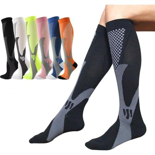 Men Women Sport Socks Stockings Calf Socks Unisex Basketball Sock Absorbs Sweat Pressure Socks Soft Compression Sock