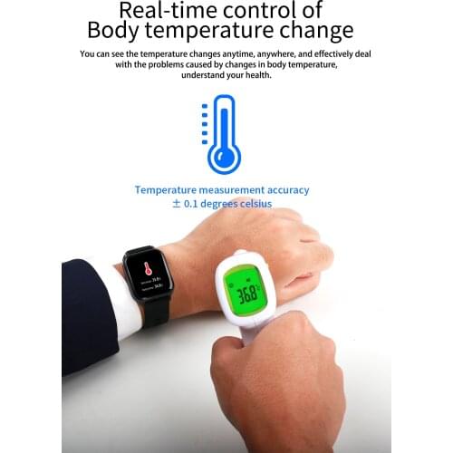 New Smart Temperature Watch Men Women HD Full Touch Screen Waterproof Heart Rate Monitor Smartwatch For iOS Android GT01