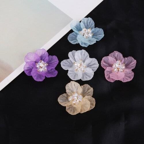1PC 4CM Fashion Handmade Six Petal Matte Flower Translucent Acrylic Flowers Charms for DIY Earring Jewelry Findings Making