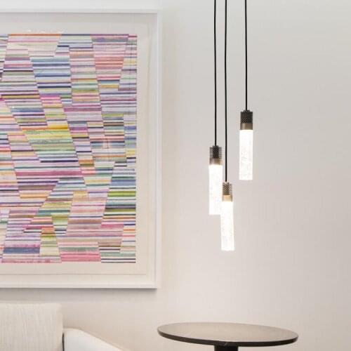 Post-modern minimalist restaurant bar light luxury crystal copper chandelier creative personality designer bedroom bedside lamp