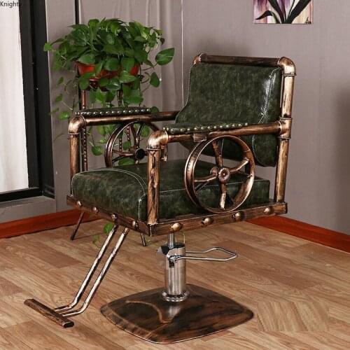 Industrial Wind Barber Shop Chairs Creative Salon Stools Beauty Salon Retro Armchair Adjust Makeup Chair Hair Salon Furniture L