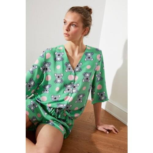 Trendyol Koala Pattern Woven Pajamas set THMSS21PT0295