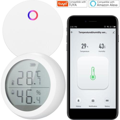 Wifi Gateway Smart Hub for Smart Thermometer Hygrometer Compatible with Alexa Google Home Tuya Zigbee App Remote Control