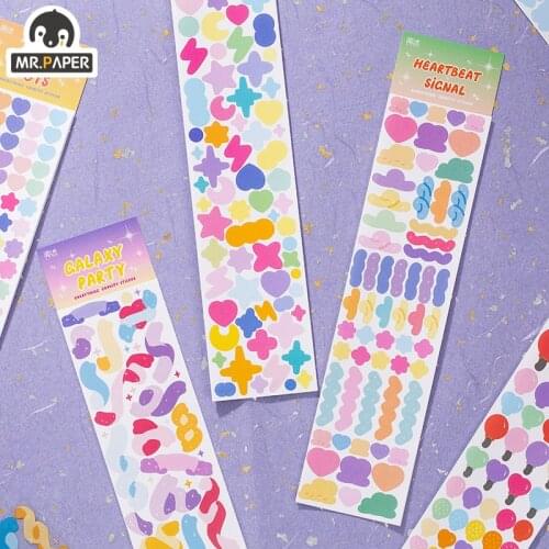 Mr Paper 12 Designs Universal Gravity Series Creative Cute Handbook DIY Decorative Collage Material Sticker