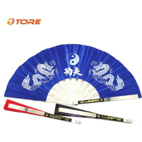Wushu Kung Fu Chinese Tai Chi Fan Martial Arts 34cm Taiji Fan Stainless Steel Fan Men Women Children Fitness Performance Fan