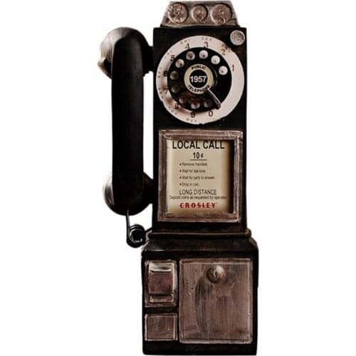 Vintage Rotate Classic Look Dial Pay Phone Model Retro Booth Home Decoration Ornament A1