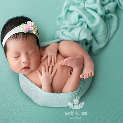 Baby Stretch Wrap Vintage Baby Swaddle Blanket Stretch Fabric Wraps Baby Cocoon Layer Elastic Fabric Newborn Photography Props