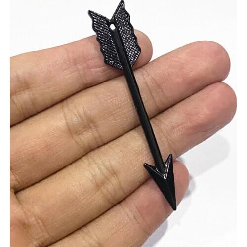 2Pcs 62x11mm Vintage Black Long Arrow Charms For Pendant Necklace Wholesale Fit Findings Jewelry Making Accessories
