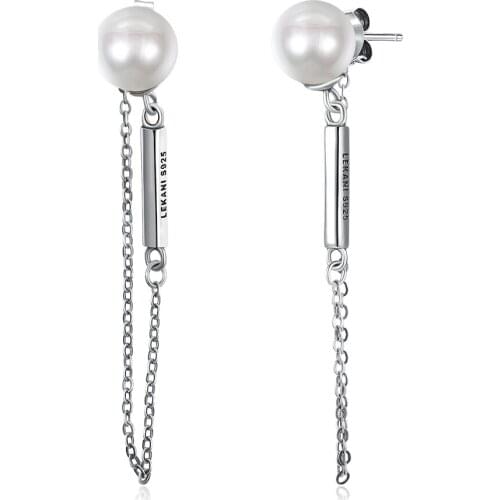 ZEMIOR 925 Sterling Silver Vintage Stud Earrings For Women Simple Shell Pearl Female Earring Anniversary Fine Jewelry Gift