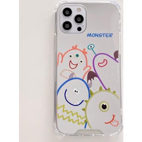 Back Mirror Monsters Crowd Case for iPhone 12 Pro Max Back Phone Cover for 12 Mini 11Pro Max X XS XR 8 7 Plus SE 2020 Capa