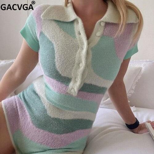 GACVGA 2021 Sexy Bodycon Playsuit Women Short Jumpsuits Casual Bodysuit V Neck Fashion Lady Romper Overalls Traf Monos Mujer