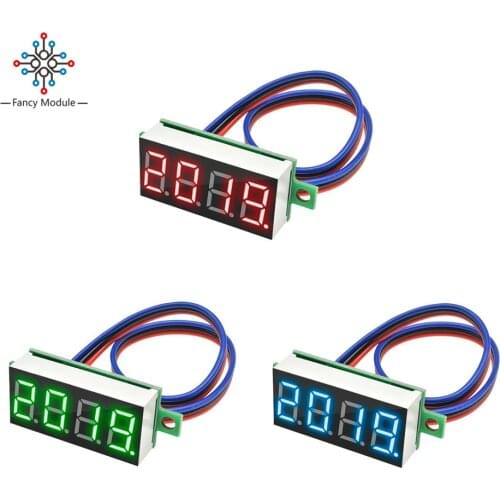 0.36" Mini Digital Voltmeter 4 Digit 0-100V DC Voltage Meter Panel Electric Voltage Tester Gauge Three Wires for Car Motorcycle