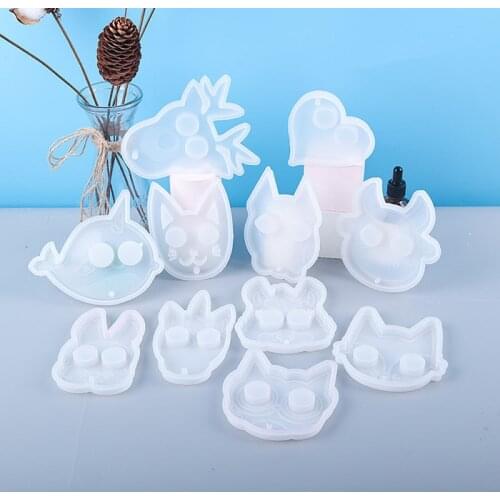 1PC Cartoon Animal Crystal Epoxy Moulds Handmade DIY Making Keychain Jewelry Accessories Silicone Molds