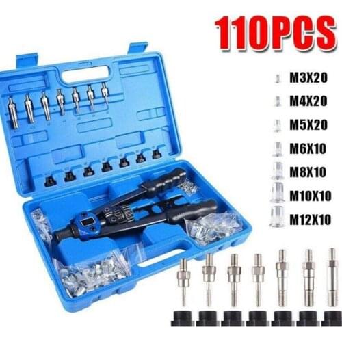 110pc/manual riveting machine/rivet gun nut tool nut rivet kit