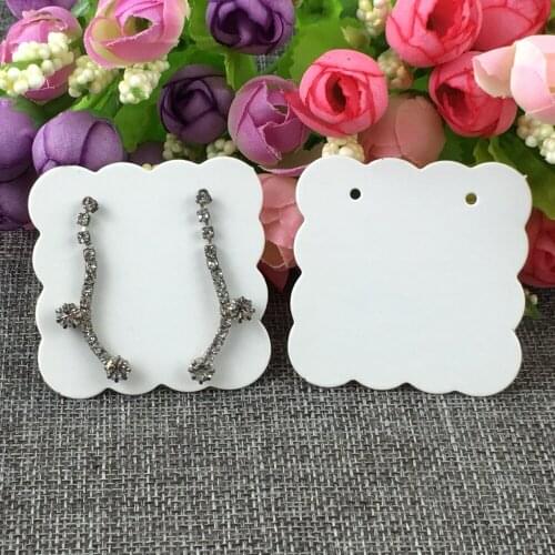 200pcs/lot 5*5cm White Paper Cards Earring/Jewelry Cards Ear Studs Display Card Blank Earring Paper Ear Studs Hang price Tags