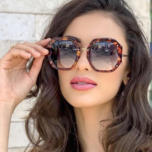 2020 Fashion Polygon Sunglasses Women Luxury Brand Designer Leopard Men Sun Glasses Vintage Retro Chic Female Square Eyewear