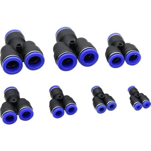 40Pcs Push In Y Shaped Quick Connecting PVC Connector 4/6/8/10/12/14/16mm Plastic Water Pipe Adapters Pneumatic Accessories