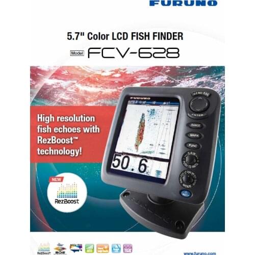 Furuno ship 600W fish finder FCV-628 5.7'' color LCD fish echoes with RezBoost™ technology marine electronics radio navicom