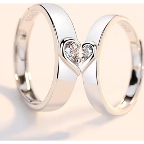 Heart Promise Rings for Couples I Love You Engagement Wedding Ring Band Sets