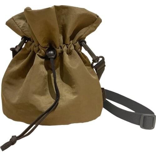 Lightweight Drawstring Pouch City Commuter Shoulder Bag Vertical Square Crossbody Bag