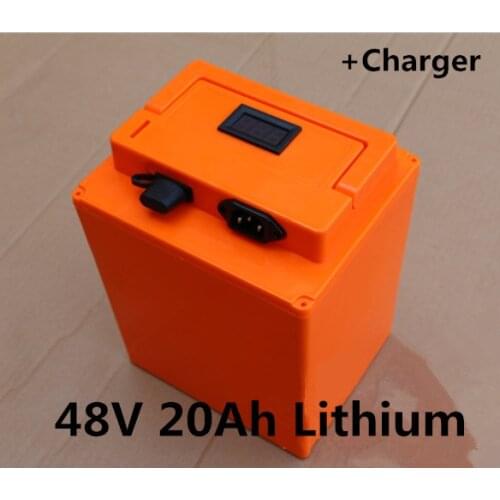 48V 20Ah Lithium li ion battery pack with indicator for ebike electric mini scooter power supply wheelchair motorcycles +charger