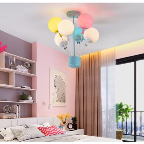 Childrens room Nordic simple creative color balloon bedroom warm kindergarten room Chandelier