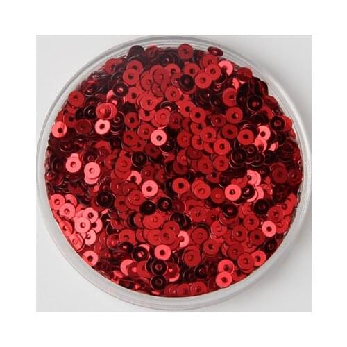 50g(12000pcs) 3mm Flat Round Loose Sequins Sewing Wedding Craft Children DIY Accessories Red Confetti