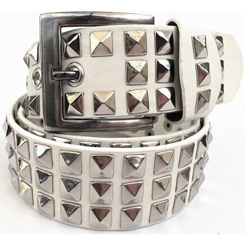 Punk Luxury Designers Rivet Leather Women Belts Hip Hop Style Jeans Female Ceinture Strap Waist Belt Fashion Pin Buckle Belt