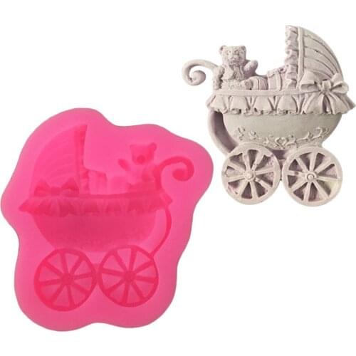Sugarcraft Baby Carriage Silicone Cake Mould Bow Tie Fondant Mold Silicon For Cake Decorating Chocolate Mold Cake Mold