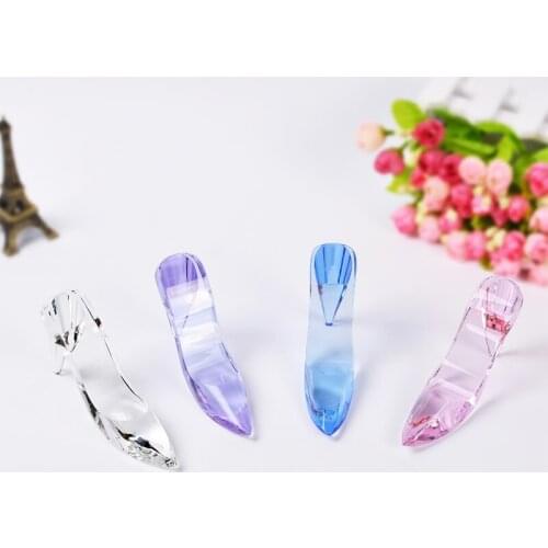 High Heel Shoes Crystal Miniature Model Glass Paperweight Crafts Romantic Gift House Ornaments Home Decoration Accessories
